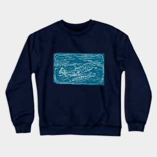 Fantasy Floatplane in Blue Crewneck Sweatshirt